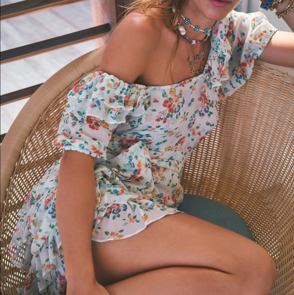 LoveShackFancy Kimbra silk ruffle dress